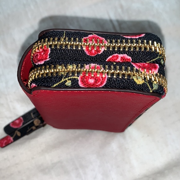 Kate Spade Rose Dbl Zip Around Card/Coin Wallet - Picture 2 of 6